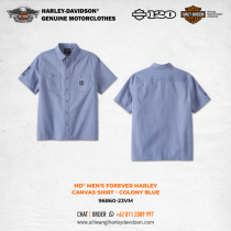 Harley-Davidson® Men's Forever Harley Canvas Shirt - Colony Blue
