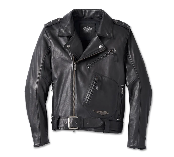 Men's 120th Anniversary Cycle Champ Leather Biker Jacket