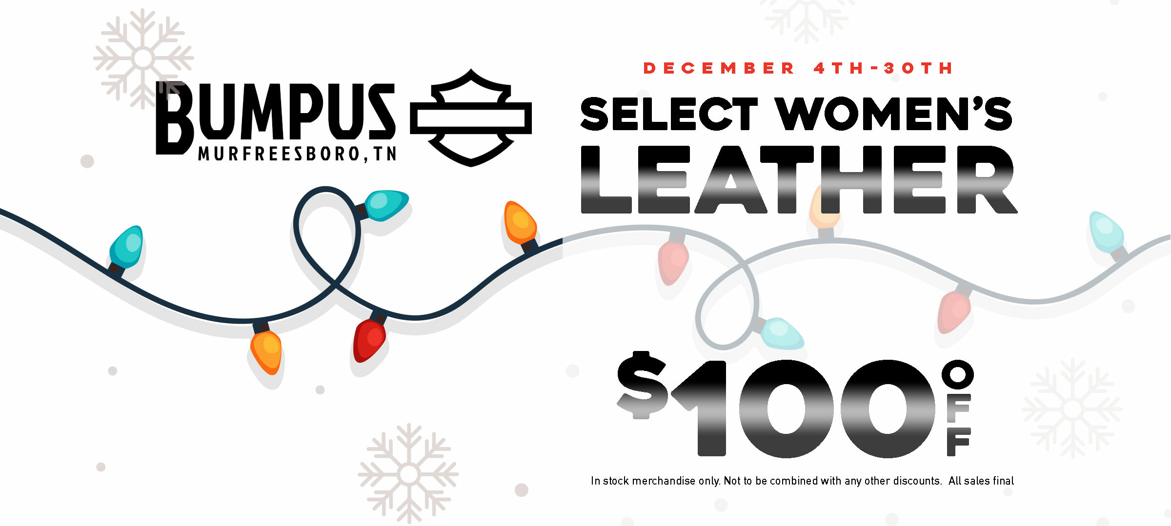 $100 off select Ladies' Leathers