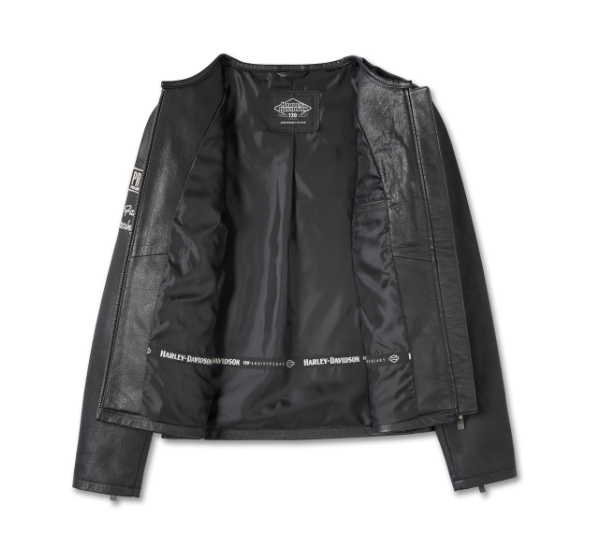 Women's 120th Anniversary Cafe Racer Leather Jacket - Black