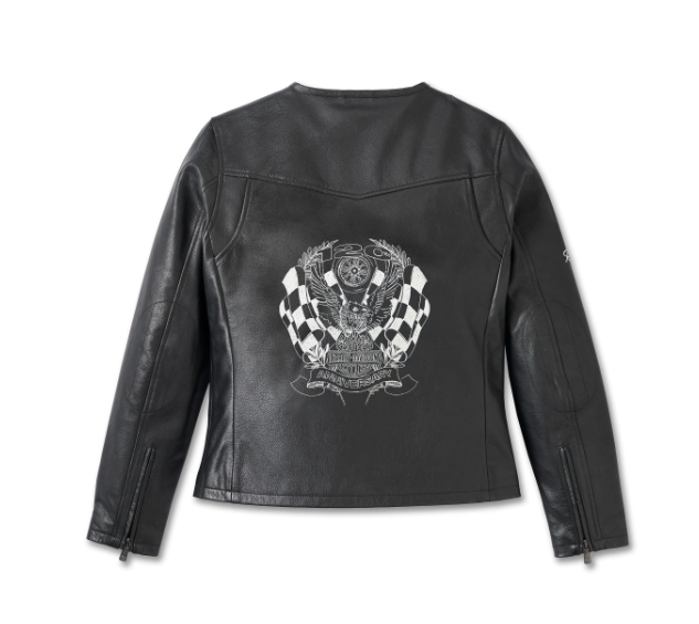 Women's 120th Anniversary Cafe Racer Leather Jacket - Black
