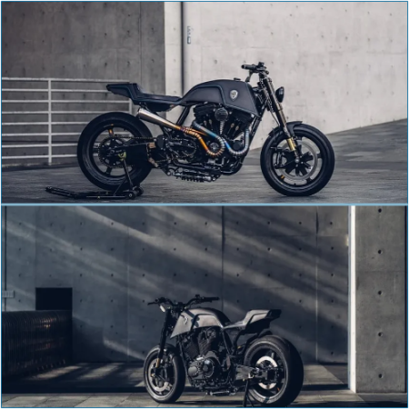 The Raging Dagger stands as a bespoke Harley Sportster adorned in an abundance of carbon fiber.