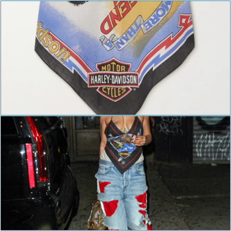 Rihanna channels 2000s vibes in a $1,850 pair of Balenciaga jeans paired with a Harley Davidson top.