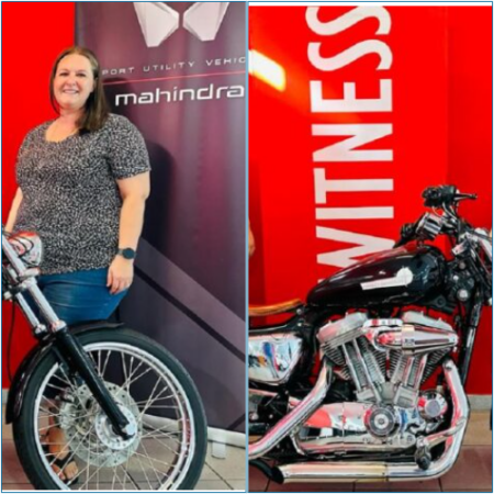 Pietermaritzburg resident secures victory with a custom Harley Davidson motorcycle.
