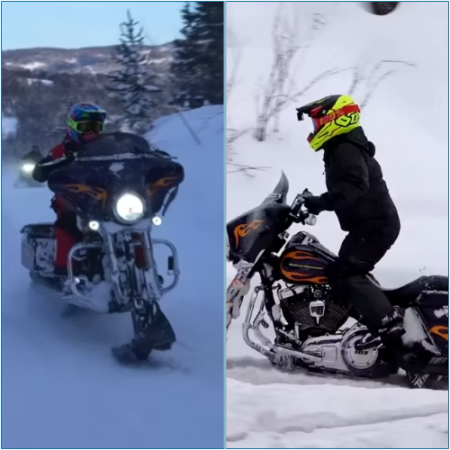This Harley-Davidson Snow Bike Is Absolutely Insane.