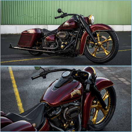Harley-Davidson's El Patron boasts the most colossal gold wheels ever seen.