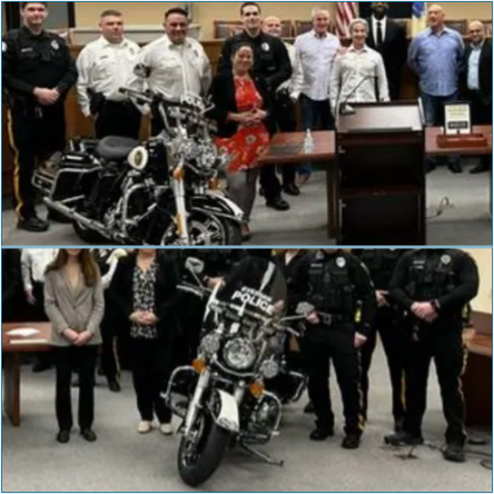 The Evesham Police Foundation gifts the township's department with two brand-new Harley Davidson's.