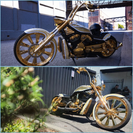 Australian Company Offers Unique Chauffeur Experience with 24K Gold Harley-Davidson Motorcycle