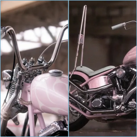 Eye-Catching Pink Harley Softail-Powered Custom Chopper Unveiled
