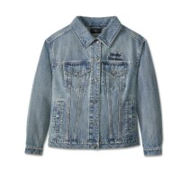 WOMEN'S STUDDED OUT EMBELLISHED DENIM JACKET