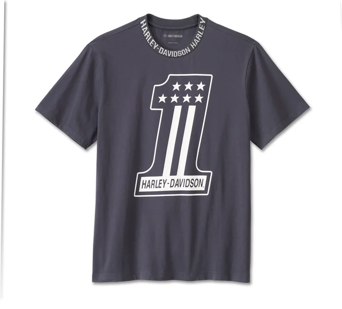 メンズ・#１レーシング半袖Tシャツ・オンブルブルー
