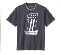 メンズ・#１レーシング半袖Tシャツ・オンブルブルー