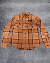 SHIRT,WOVEN,ORANGE PLAID