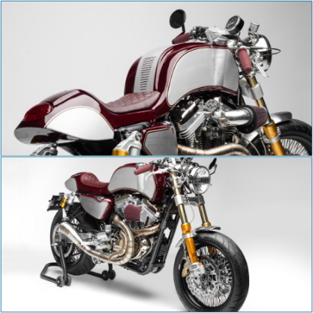 The Harley-Davidson XL1200C Kimera, a Sportster Cafe Racer, demands attention.