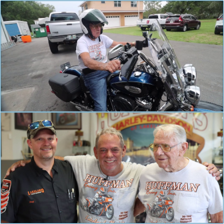 At 90 and a half, an Air Force vet's love for Harley-Davidson bikes endures.
