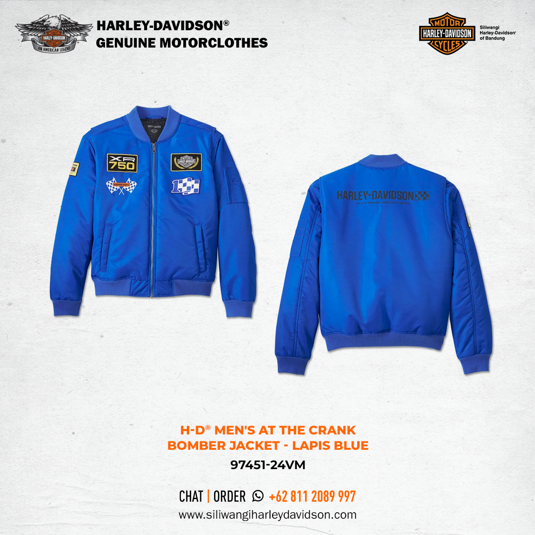 Harley-Davidson® Men's At the Crank Bomber Jacket - Lapis