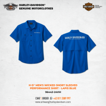 Harley-Davidson® Men's Wicked Short Sleeved Performance Shirt - Lapis Blue