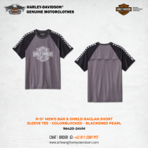 Harley-Davidson® Men's Bar & Shield Raglan Short Sleeve Tee - Colorblocked