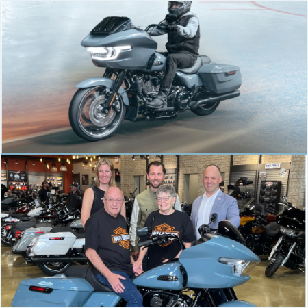 Cambridge resident ecstatic after winning Harley-Davidson in online competition.