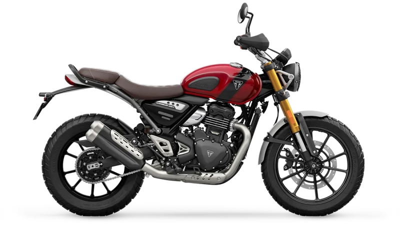 2024 Triumph Scrambler 400 X Carnival Red & Phantom Black