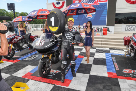 H-D Factory Racer Kyle Wyman Sets Track Record and Wins Race Two at Road America