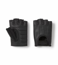 MEN'S PERFORATED FINGERLESS LEATHER RIDING GLOVES