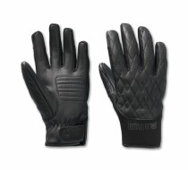 WOMEN'S WILLIE G SKULL GRAPHIC LEATHER & TEXTILE RIDING GLOVES