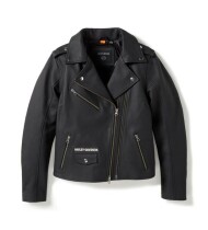 WOMEN'S H-D BIKER LEATHER RIDING JACKET
