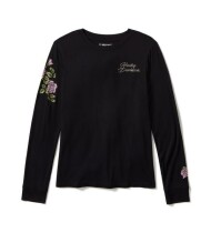 WOMEN'S ROSE & THORN BLING LONG SLEEVE TOP