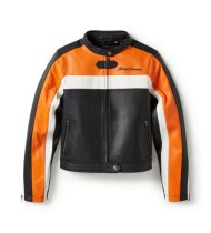 WOMEN'S ESSENTIAL MOTO BLOCKED LEATHER JACKET
