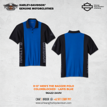 Harley-Davidson® Men's The Bagger Polo - Colorblocked - Lapis Blue