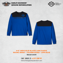 Harley-Davidson® Men's Blue Blazes Long Sleeve Racing Jersey