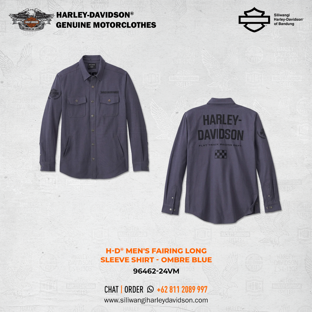 Harley-Davidson® Men's Fairing Long Sleeve Shirt - Ombre Blue