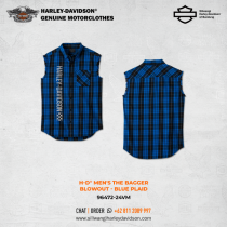 Harley-Davidson® Men's The Bagger Blowout - Blue Plaid - Harley-Davidson