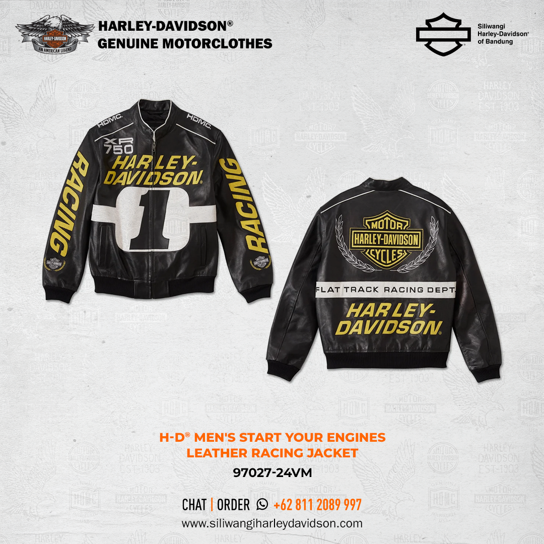 Harley-Davidson® Men's Start Your Engines Leather Racing Jacket