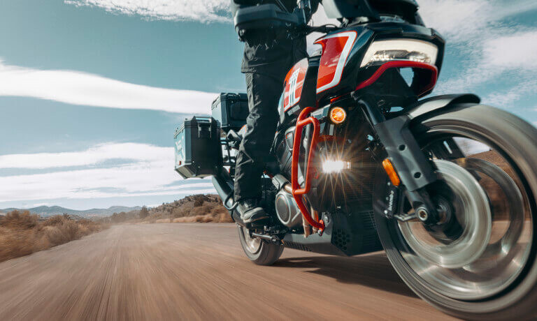 2024 Harley-Davidson CVO Pan America riding on dirt road