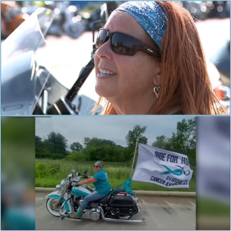 Harley-Davidson Rider Rides for Ovarian Cancer Awareness