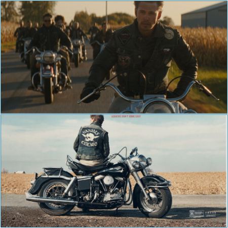 Austin Butler Took a Tumble on a Vintage Harley from 'The Bikeriders' Film