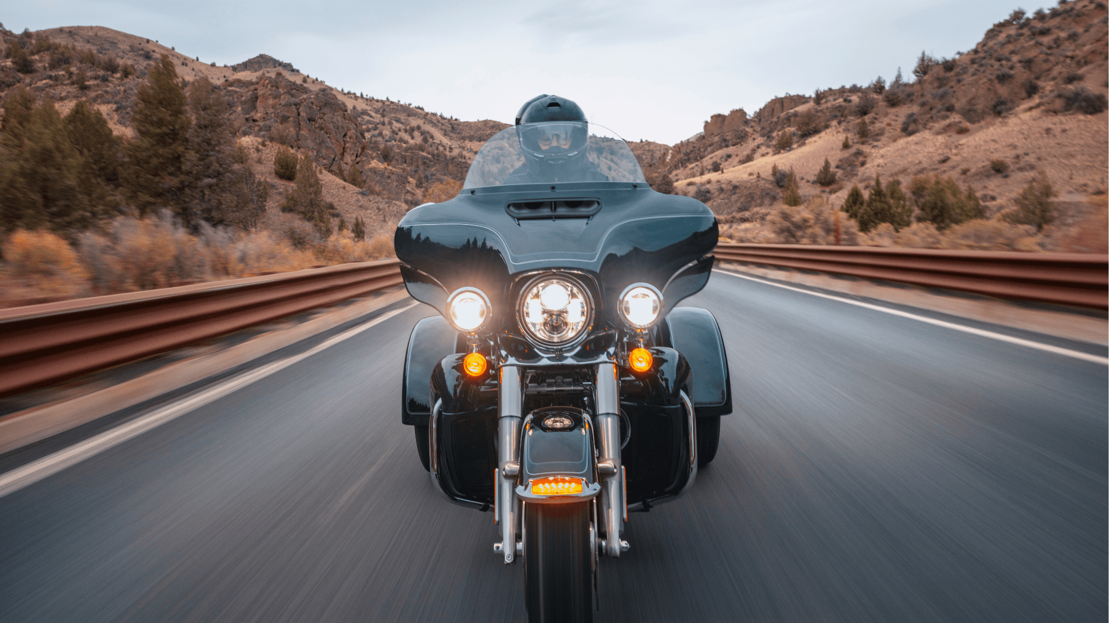 Front view of Harley-Davidson Tri Glide® Ultra on a road