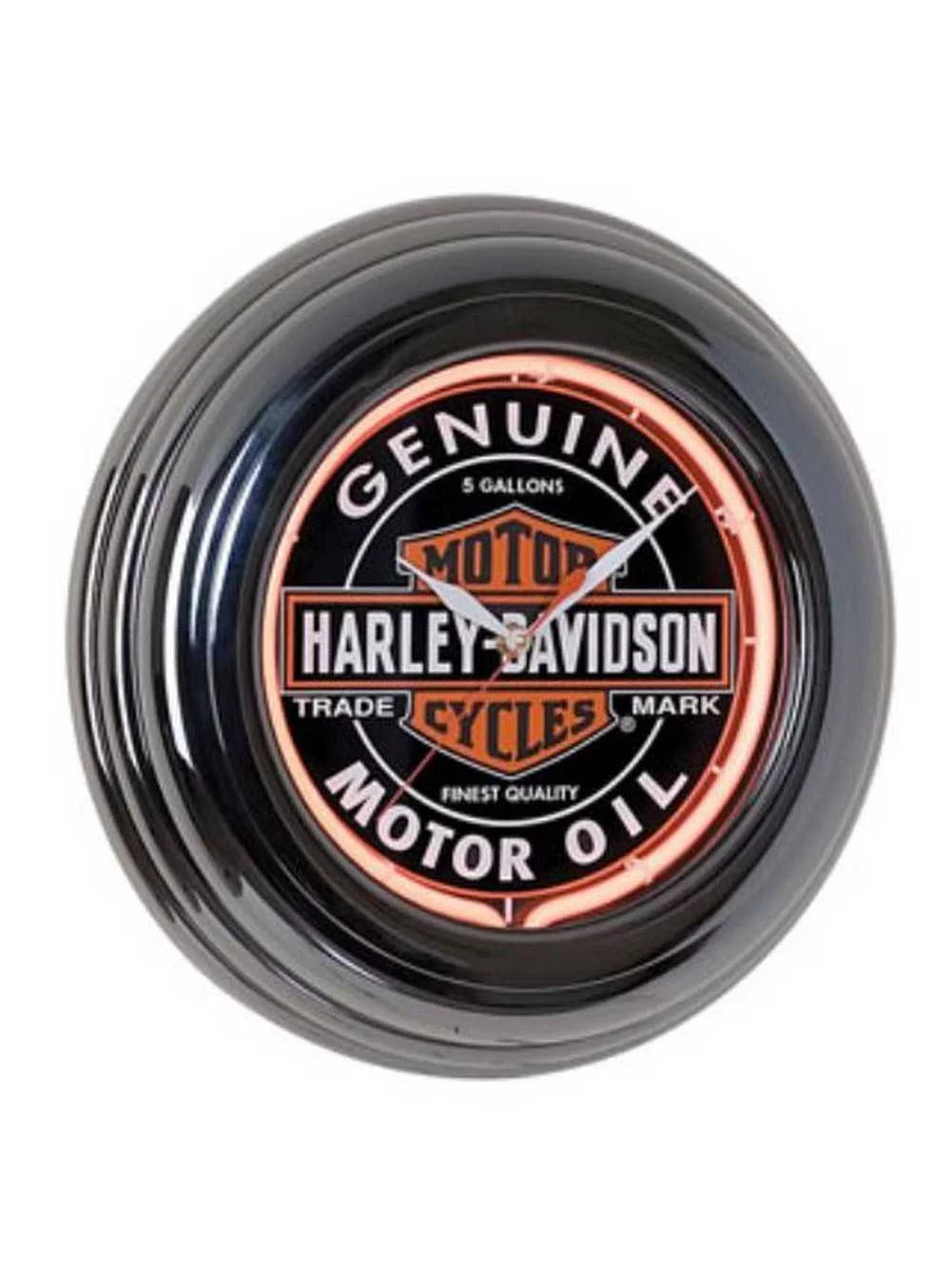 Harley-Davidson Genuine Oil Can Orange Neon Clock