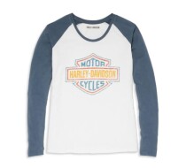 レディース バー＆シールドラグランスリーブTシャツ