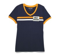 レディース エッセンシャルVネックリンガーTシャツ
