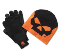 Willie G Skull POKLON SET  - Harley Orange