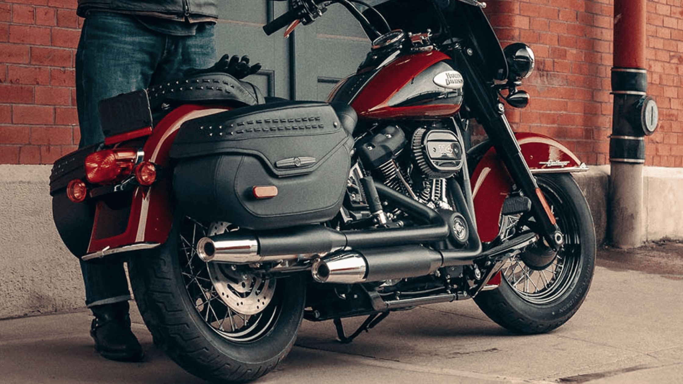 2024 Harley-Davidson® Heritage Classic parked near brick wall, elegant styling