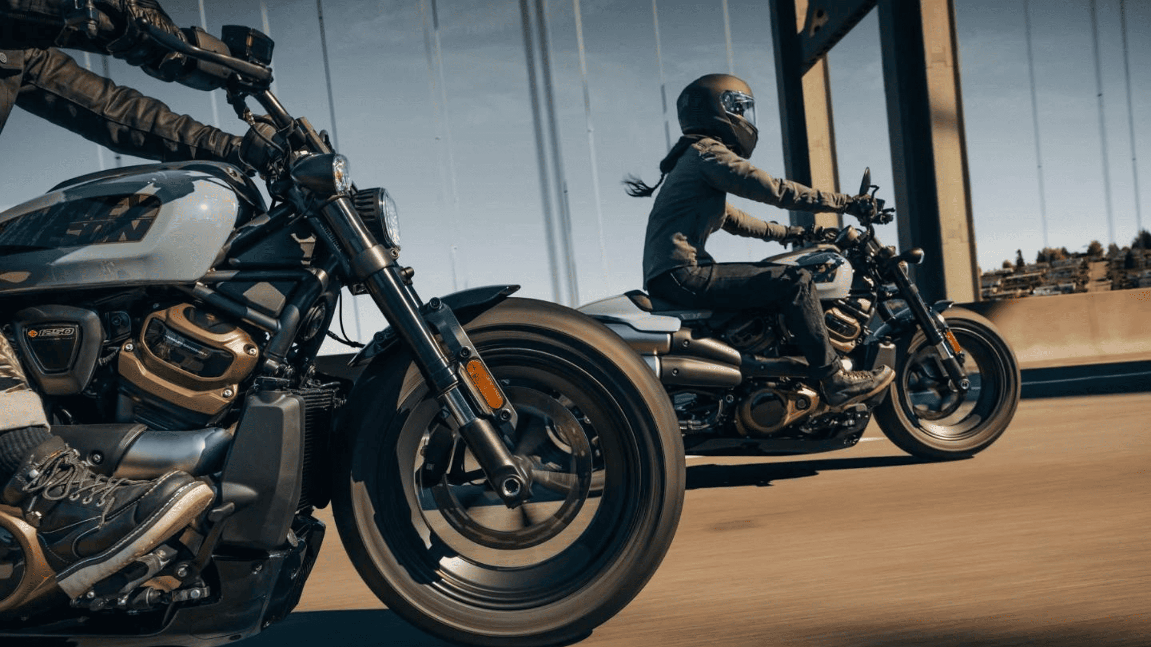 2024 Harley-Davidson® Sportster® S riders crossing bridge, powerful performance