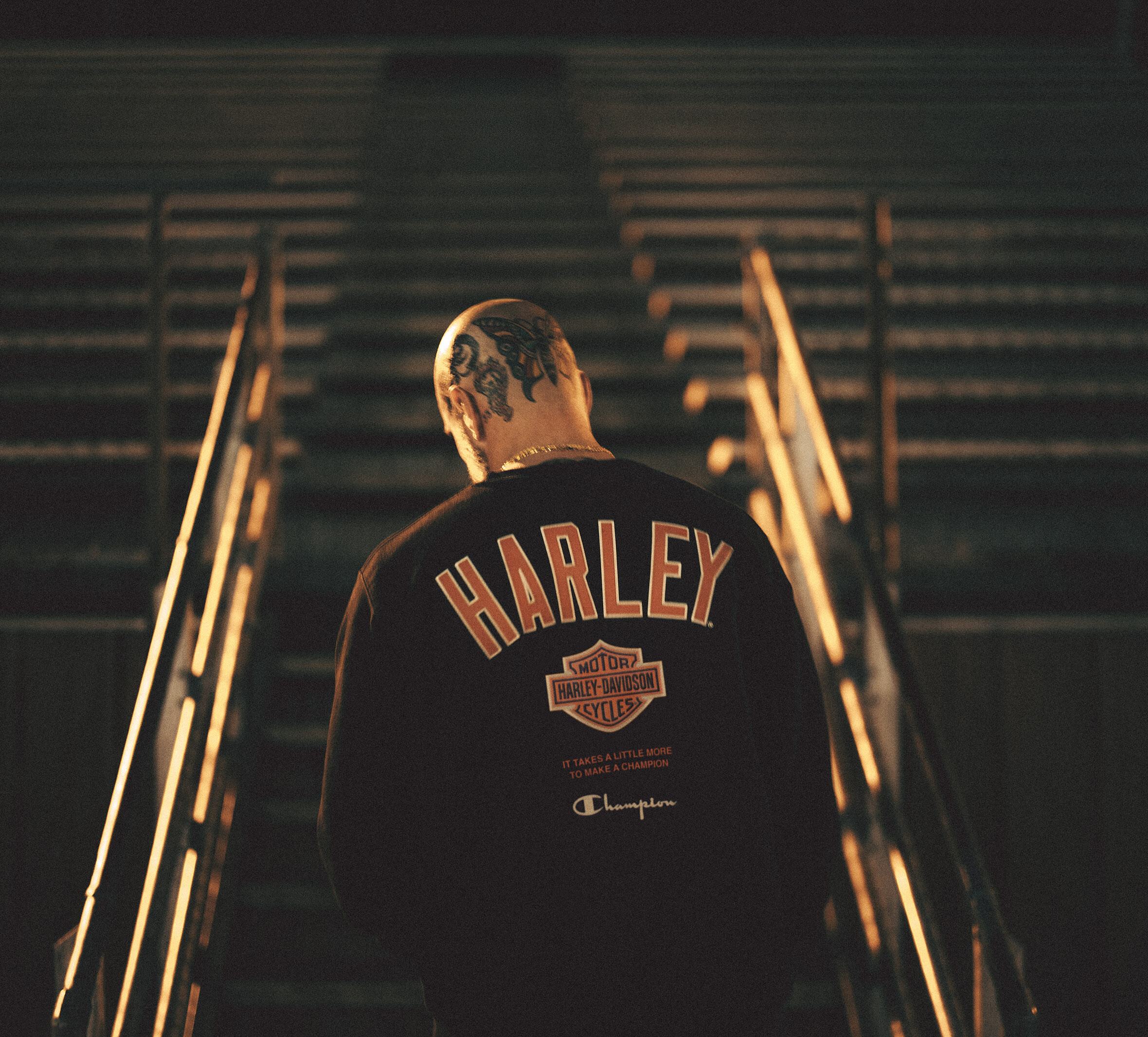 メンズ Champion x Harley-Davidson ファナティック クルーネック 