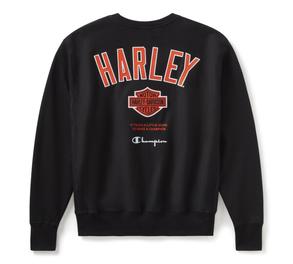 豪華 メンズ Champion x Harley-Davidson ファナティック クルー トップス