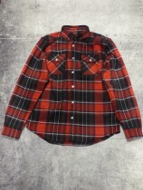 SHIRT-WOVEN,RED PLAID