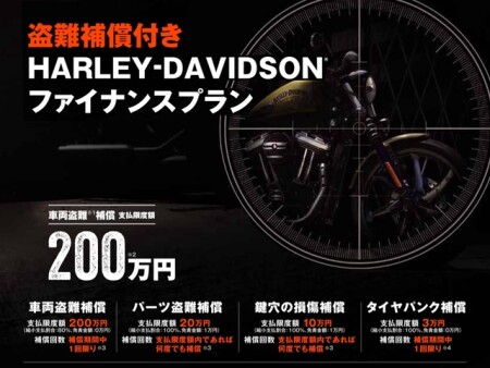 盗難補償付きHARLEY-DAVIDSONファイナンスプラン!