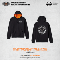 Harley-Davidson® Men's Spirit of Freedom Reversible Hoodie - Harley Black & Harley Orange